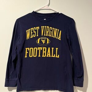 WVU Fanatics Boys Gold and Blue Long Sleeve T-shirt, Size Youth Large